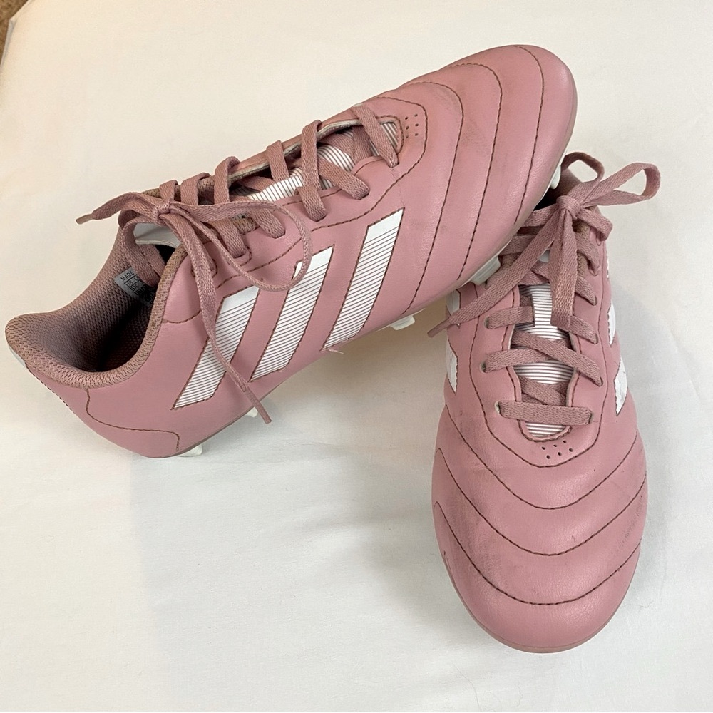 Adidas Blush Pink Soccer Cleats with White Stripes
